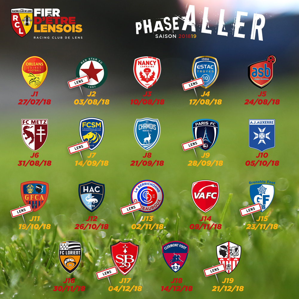 Calendrier de saison RCL